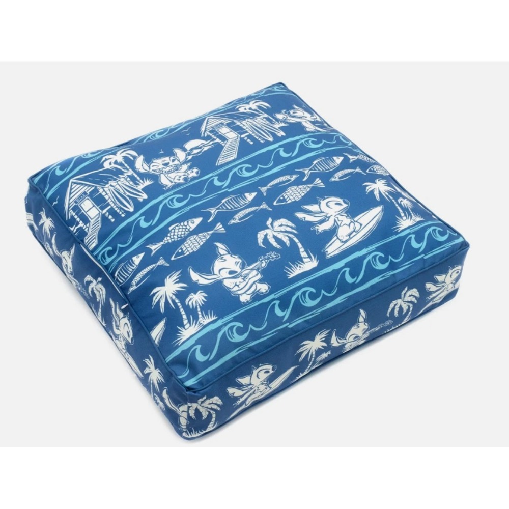 Disney Store Stitch Indoor Outdoor Floor Pillow Yard Pet Cushion Blue 27x27x9